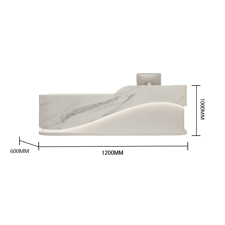 受付カウンター レジカウンター 受付台 エントランス受付 サロン 引き出し 大容量 グレー カスタマイズ可能 JDQT-BODS-N015