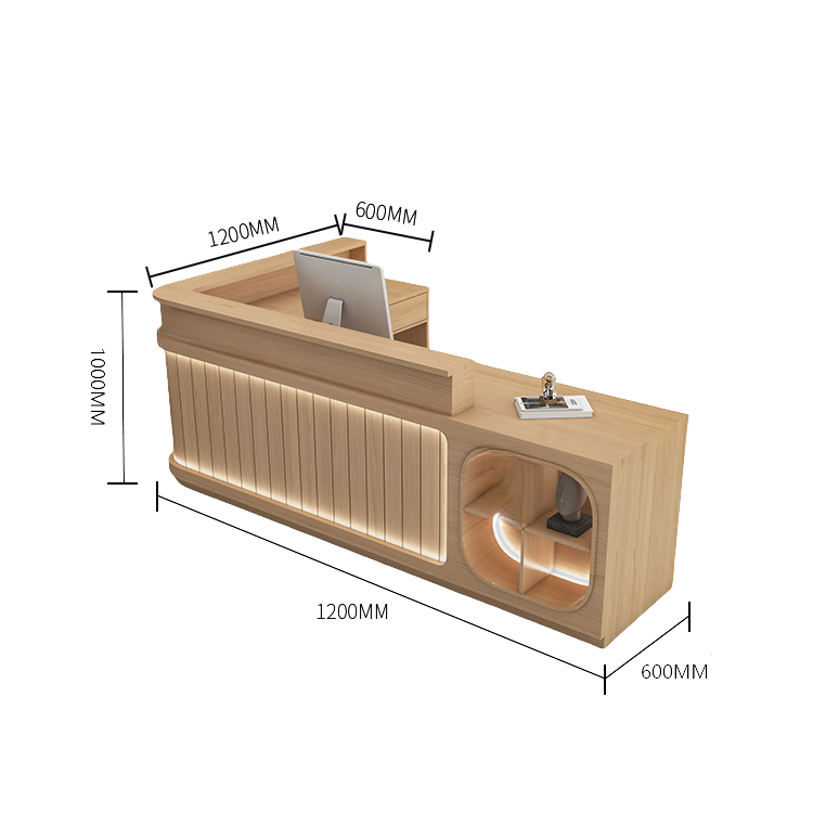 受付カウンター レジカウンター 受付台 大型カウンター サロン 収納 厚手 洗練 ベージュ カスタマイズ可能 JDQT-BODS-N003