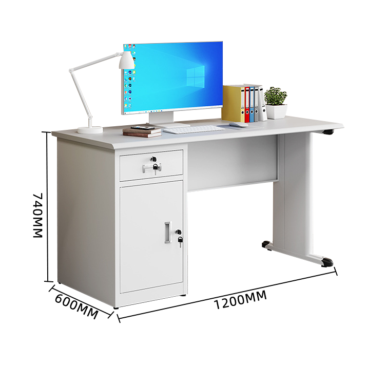 オフィスデスク 事務机 ワークデスク 両袖デスク ステンレス 配線穴 大容量収納 シンプル ホワイト カスタマイズ可能 YGZ-N027