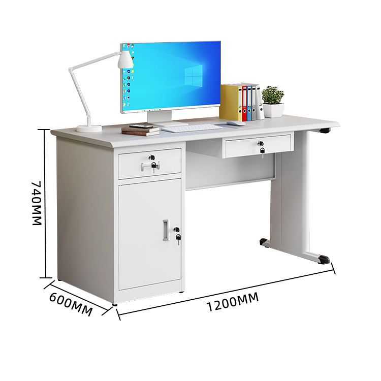 オフィスデスク 事務机 ワークデスク 両袖デスク ステンレス 配線穴 大容量収納 シンプル ホワイト カスタマイズ可能 YGZ-N027