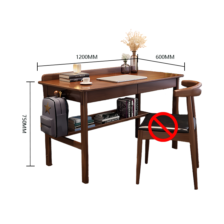 勉強机 デスク 学習デスク 作業デスク 子供用 勉強用 作業用 引き出し フック付き 耐久性 シンプル ウォールナット XXZ-N009