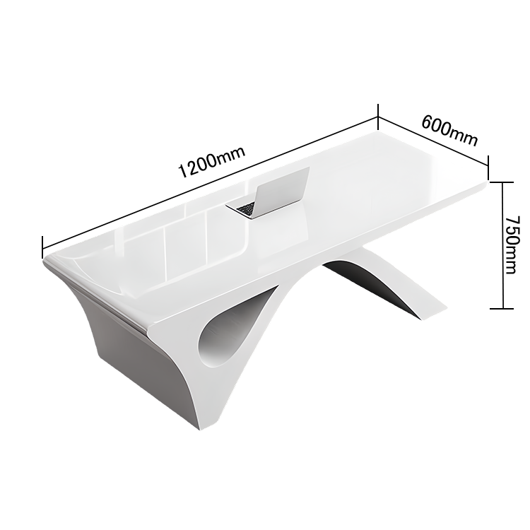 エグゼクティブデスク ワークデスク オフィスデスク 社長室 仕事用 焼付塗装 鏡面仕上げ ホワイト カスタマイズ可能 LBZ-N060