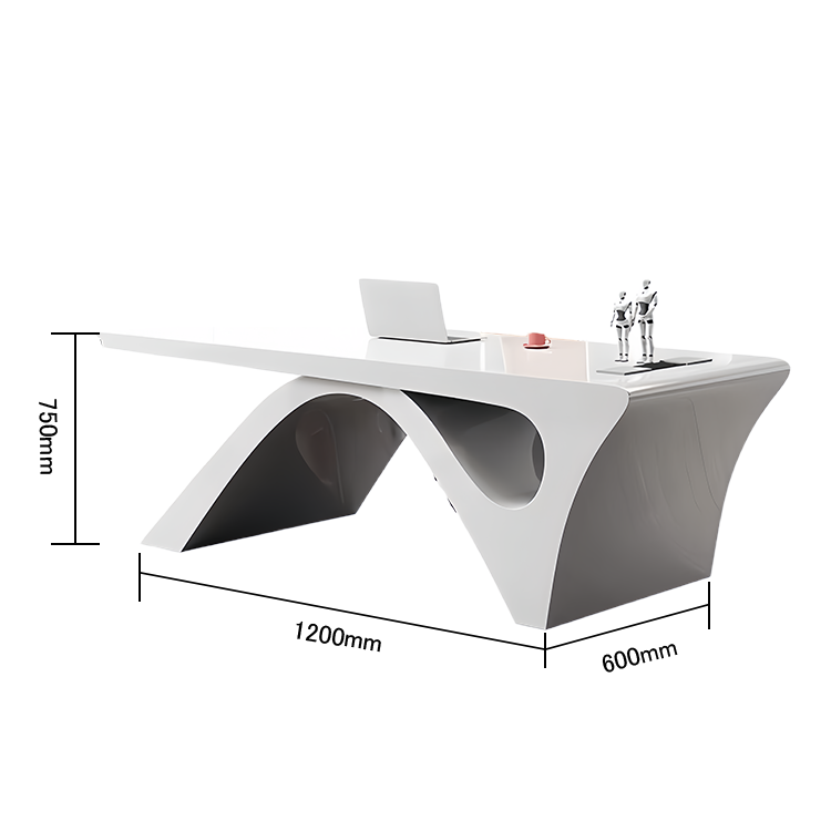 エグゼクティブデスク ワークデスク オフィスデスク 社長室 仕事用 焼付塗装 鏡面仕上げ ホワイト カスタマイズ可能 LBZ-N060