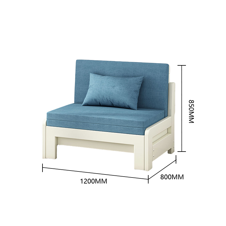 ソファベッド カウチソファ 伸長式ベッド 寝室用 省スペース 折り畳み式 コンパクト シンプル ブルー カスタマイズ可能 JYSF-N013