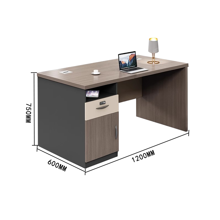 オフィスデスク 事務机 片袖デスク 役員デスク 配線ボックス ダイヤル錠 シンプル 快適 ウォールナット カスタマイズ可能 YGZ-N010