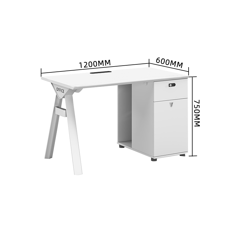 オフィスデスク 片袖デスク 役員デスク ダイヤル錠 大容量収納 サイドキャビネット 機能的 ホワイト カスタマイズ可能 YGZ-N017
