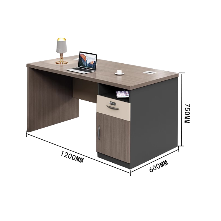 オフィスデスク 事務机 片袖デスク 役員デスク 配線ボックス ダイヤル錠 シンプル 快適 ウォールナット カスタマイズ可能 YGZ-N010
