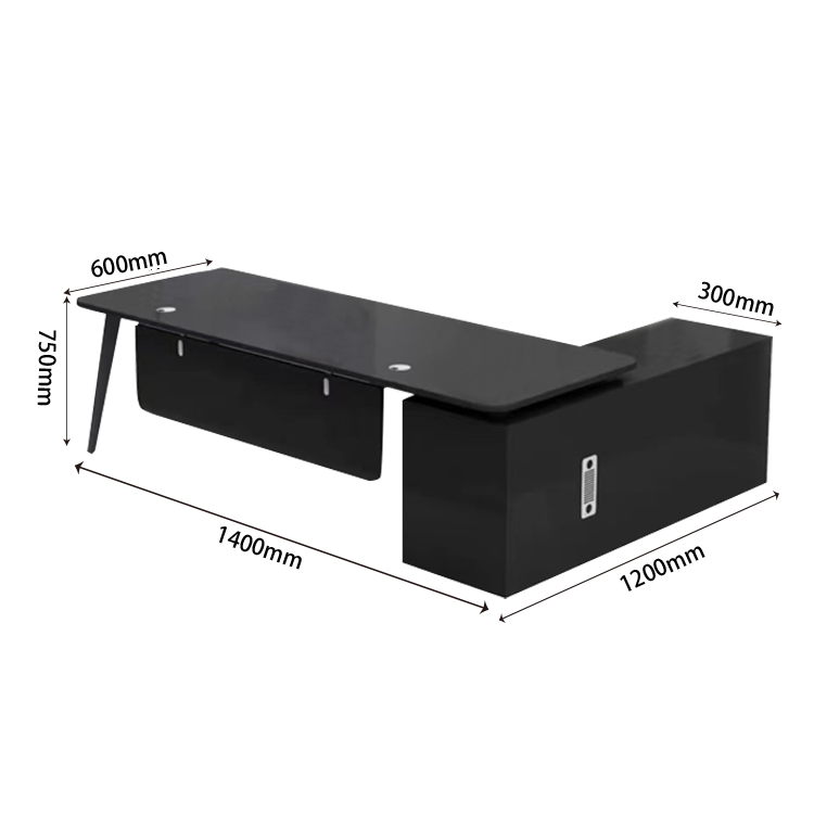 オフィスデスク エグゼクティブデスク 社長机 R加工 サイドキャビネット 幕板 配線穴 大容量 シンプル カスタマイズ可能 LBZ-N013