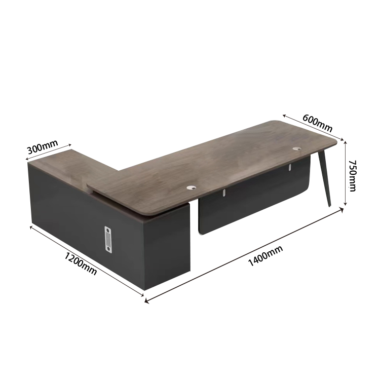 オフィスデスク エグゼクティブデスク 社長机 R加工 サイドキャビネット 幕板 配線穴 大容量 シンプル カスタマイズ可能 LBZ-N013