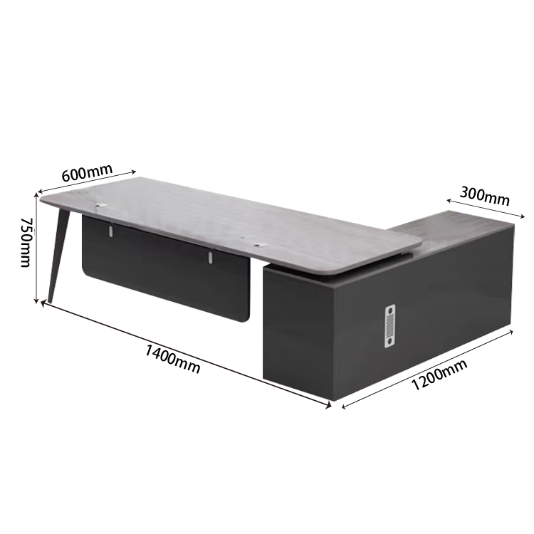 オフィスデスク エグゼクティブデスク 社長机 R加工 サイドキャビネット 幕板 配線穴 大容量 シンプル カスタマイズ可能 LBZ-N013