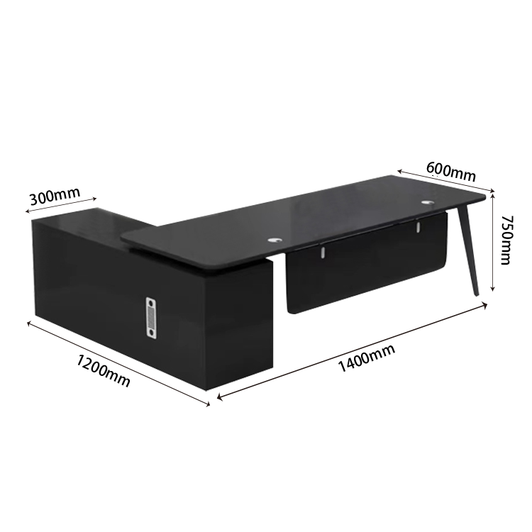 オフィスデスク エグゼクティブデスク 社長机 R加工 サイドキャビネット 幕板 配線穴 大容量 シンプル カスタマイズ可能 LBZ-N013