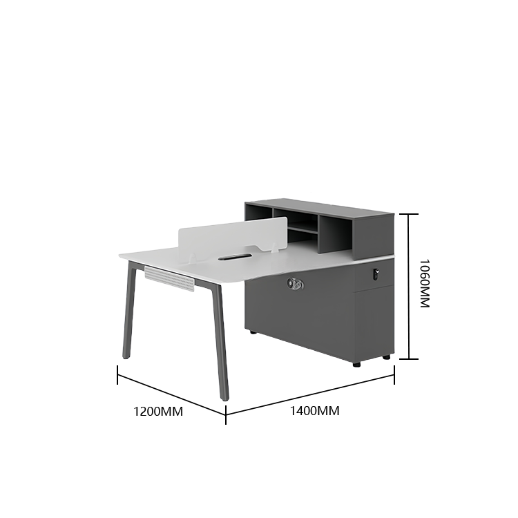 オフィスデスク ワークデスク 役員デスク 冷却ファン ダイヤル錠 収納ラック 大容量収納 シンプル モダン ホワイト YGZ-N061