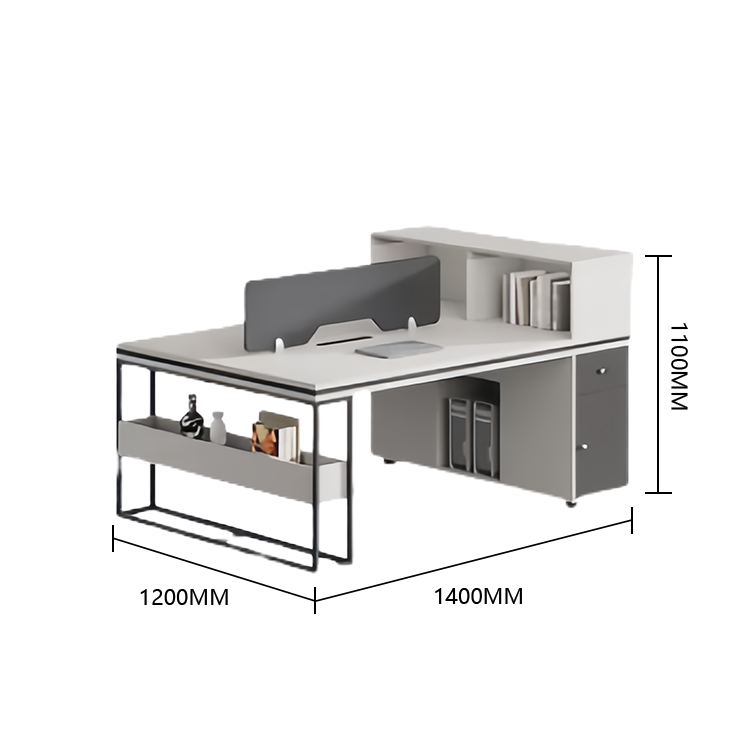 オフィスデスク 仕事机 収納棚 ダイヤル錠 仕切りパネル サイド収納 大容量 洗練 ダークグレー カスタマイズ可能 YGZ-N037