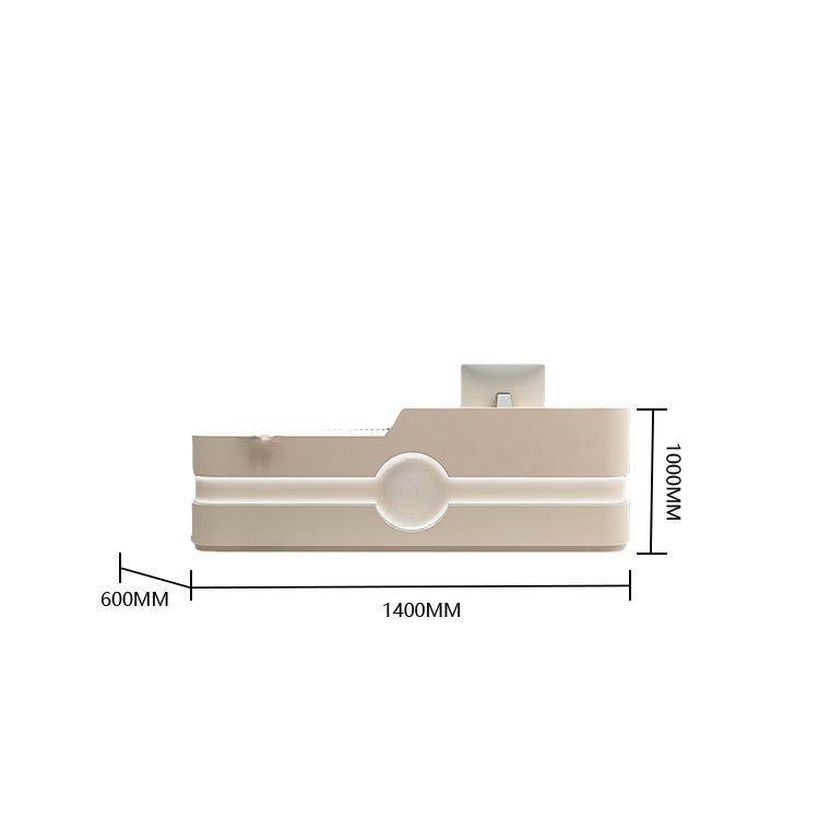 受付カウンター レジカウンター エントランス受付 店舗用 サロン 大容量収納 ベージュ カスタマイズ可能 JDQT-BODS-N004
