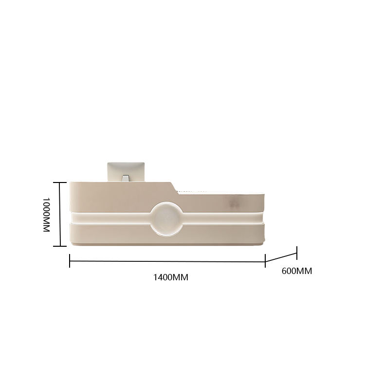 受付カウンター レジカウンター エントランス受付 店舗用 サロン 大容量収納 ベージュ カスタマイズ可能 JDQT-BODS-N004