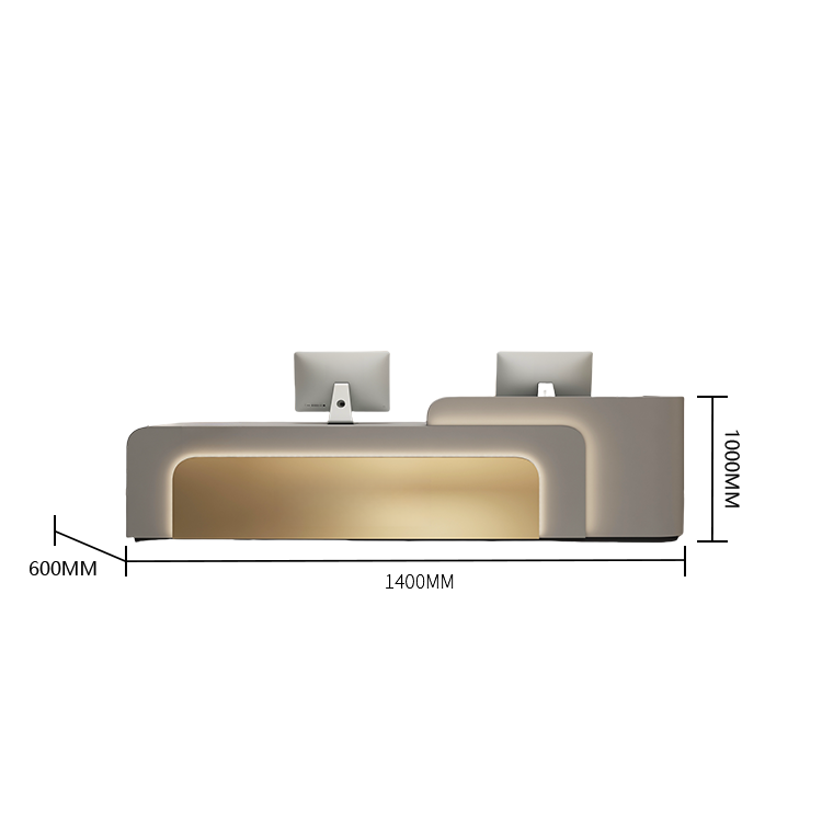 受付カウンター レジカウンター 店舗用 焼付塗装 LEDライト付き 大容量収納 ブラック カスタマイズ可能 JDQT-BODS-N024