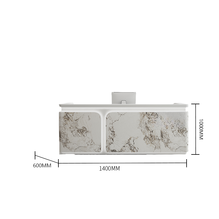 受付カウンター レジカウンター 受付台 大型 サロン 焼付塗装 大容量 ベージュ カスタマイズ可能 JDQT-BODS-N022