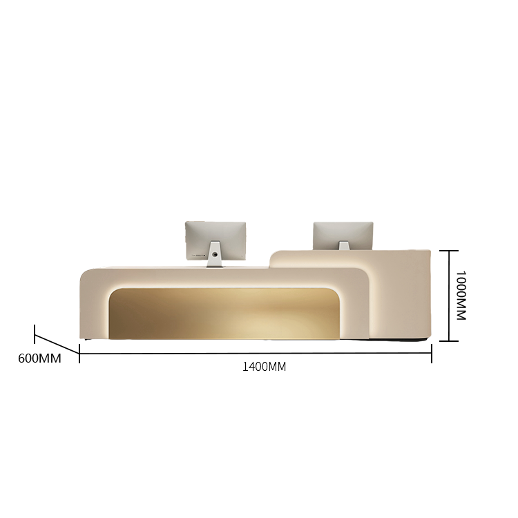 受付カウンター レジカウンター 店舗用 焼付塗装 LEDライト付き 大容量収納 ブラック カスタマイズ可能 JDQT-BODS-N024