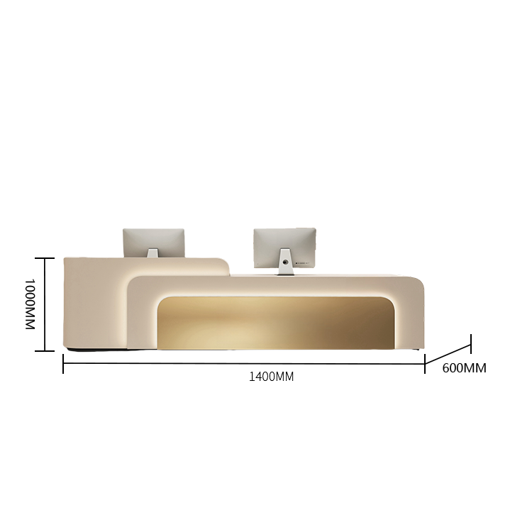 受付カウンター レジカウンター 店舗用 焼付塗装 LEDライト付き 大容量収納 ブラック カスタマイズ可能 JDQT-BODS-N024