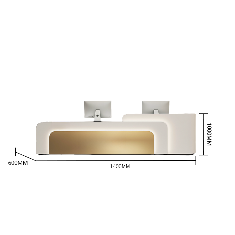 受付カウンター レジカウンター 店舗用 焼付塗装 LEDライト付き 大容量収納 ブラック カスタマイズ可能 JDQT-BODS-N024