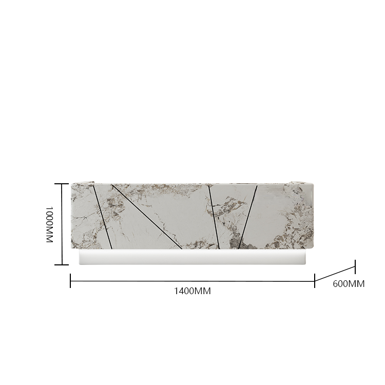 受付カウンター レジカウンター 受付台 大型カウンター サロン 大容量収納 エレガント ベージュ カスタマイズ可能 JDQT-BODS-N011