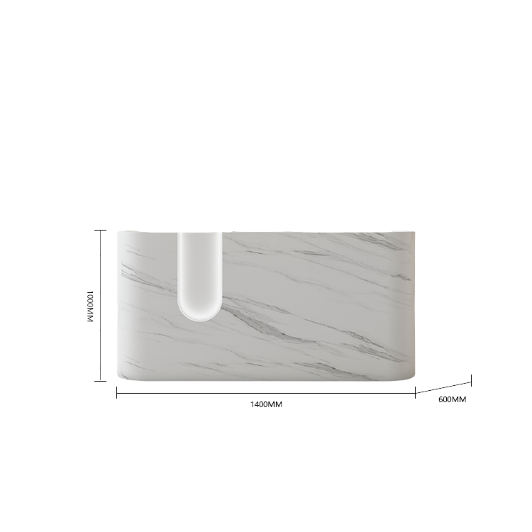 受付カウンター レジカウンター 店舗用 サロン LEDライト 大容量収納 ベージュ カスタマイズ可能 JDQT-BODS-N019