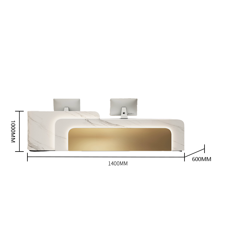 受付カウンター レジカウンター 店舗用 焼付塗装 LEDライト付き 大容量収納 ブラック カスタマイズ可能 JDQT-BODS-N024