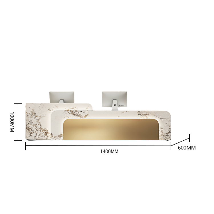 受付カウンター レジカウンター 店舗用 焼付塗装 LEDライト付き 大容量収納 ブラック カスタマイズ可能 JDQT-BODS-N024