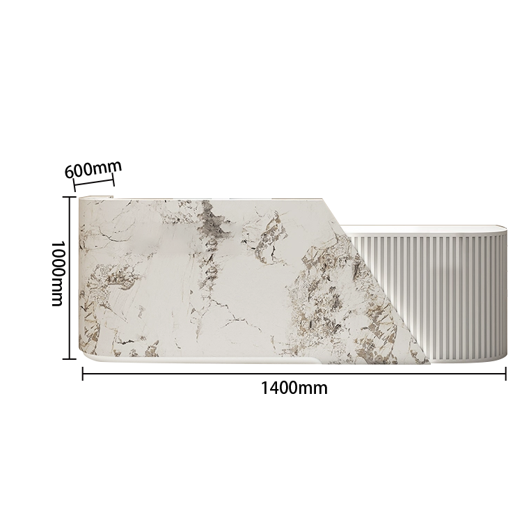 受付カウンター レジカウンター フロント 受付台 店舗用 サロン 引き出し 洗練 ベージュ カスタマイズ可能 JDQT-BODS-N002