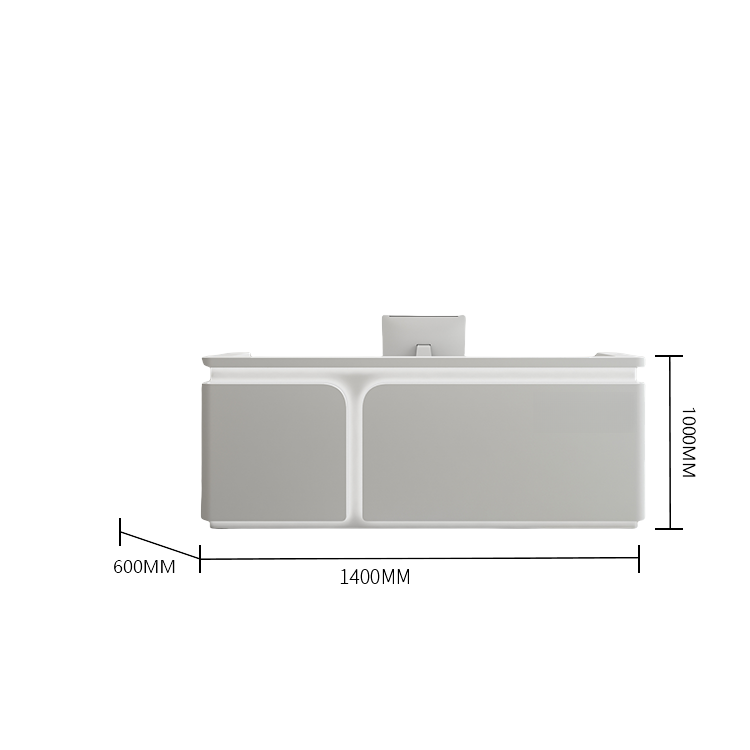 受付カウンター レジカウンター 受付台 大型 サロン 焼付塗装 大容量 ベージュ カスタマイズ可能 JDQT-BODS-N022