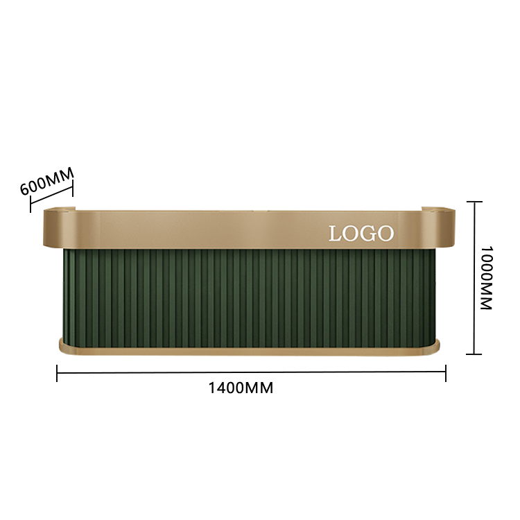 受付カウンター レジカウンター フロント エントランス受付 オフィスカウンター 美容室 ホテル 店舗用 引き出し 扉付き収納 オープン収納 台輪デザイン 厚重感 耐久性 高級感 上質 洗練 贅沢 ウォールナット グレー カスタマイズ可能 JDQT-N038