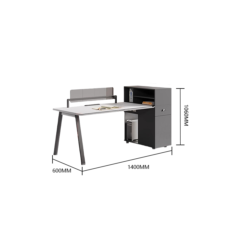 オフィスデスク ワークデスク 役員デスク 冷却ファン ダイヤル錠 収納ラック 大容量収納 シンプル モダン ホワイト YGZ-N061