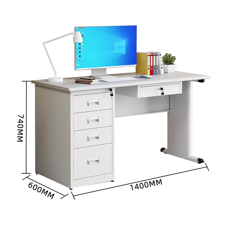 オフィスデスク 事務机 ワークデスク 両袖デスク ステンレス 配線穴 大容量収納 シンプル ホワイト カスタマイズ可能 YGZ-N027