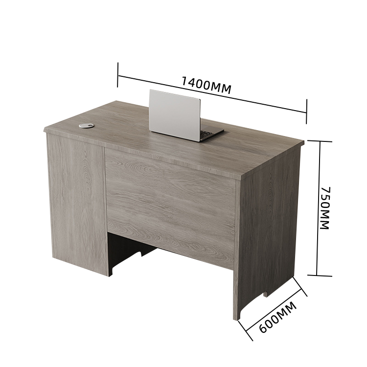 オフィスデスク 事務机 片袖デスク 役員用 配線穴付き 鍵付き シンプル スタイリッシュ ディープグレー カスタマイズ可能 YGZ-N026