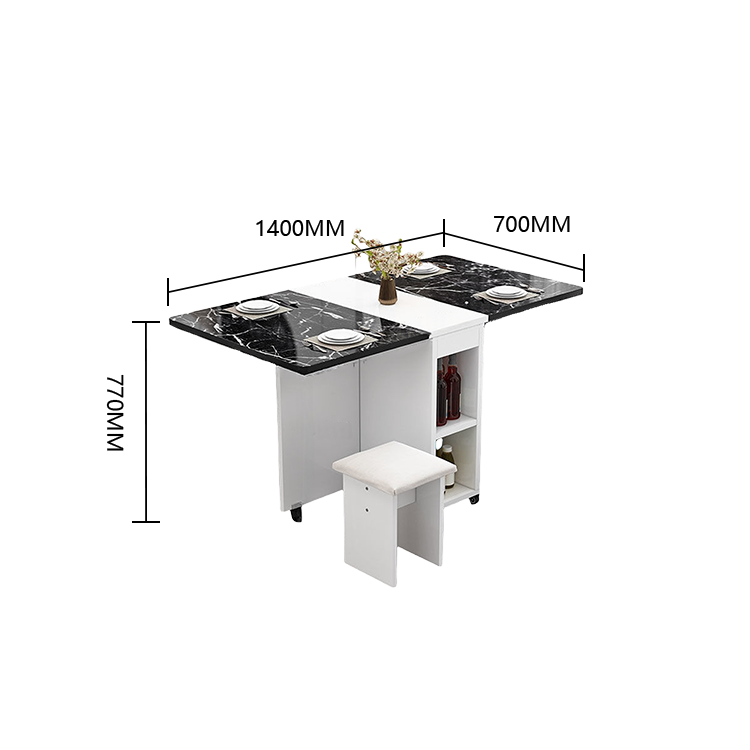 ダイニングテーブル 長方形 食卓 折りたたみ 北欧風 マーブル柄 キャスター付き シンプル おしゃれ カスタマイズ可能 CZ-N013