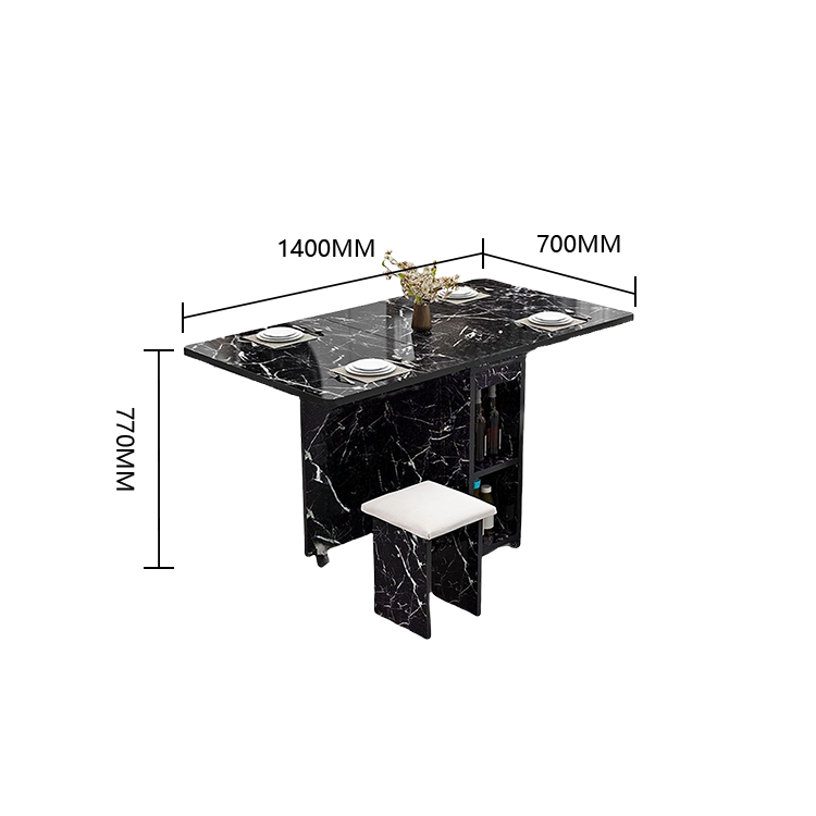 ダイニングテーブル 長方形 食卓 折りたたみ 北欧風 マーブル柄 キャスター付き シンプル おしゃれ カスタマイズ可能 CZ-N013