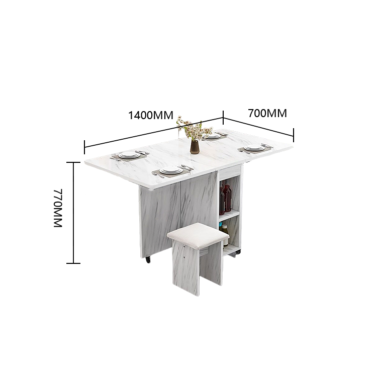 ダイニングテーブル 長方形 食卓 折りたたみ 北欧風 マーブル柄 キャスター付き シンプル おしゃれ カスタマイズ可能 CZ-N013