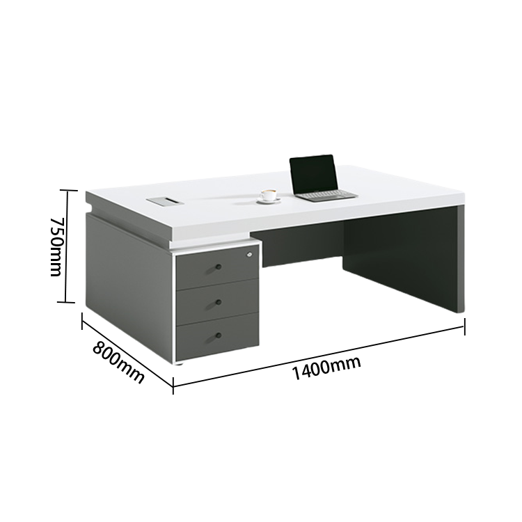 エグゼクティブデスク オフィスデスク デスク PC収納スペース 鍵付き引き出し 配線ボックス ホワイト カスタマイズ可能 LBZ-N036