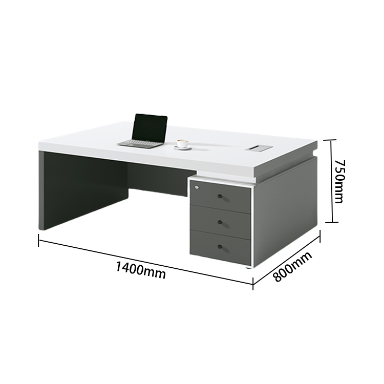 エグゼクティブデスク オフィスデスク デスク PC収納スペース 鍵付き引き出し 配線ボックス ホワイト カスタマイズ可能 LBZ-N036