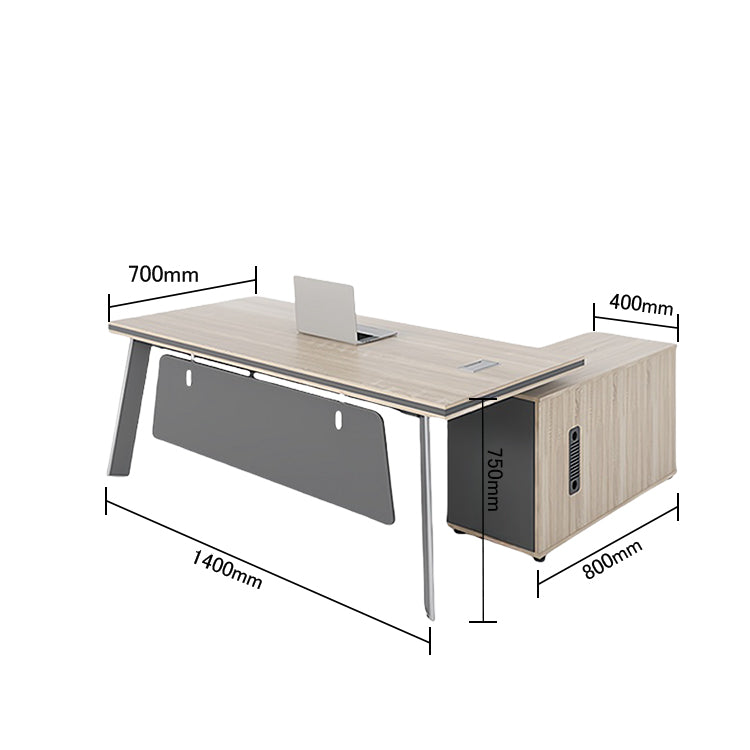 エグゼクティブデスク オフィスデスク 事務用 引き出し 配線ボックス 鍵付き シンプル ウォールナット カスタマイズ可能 LBZ-N032