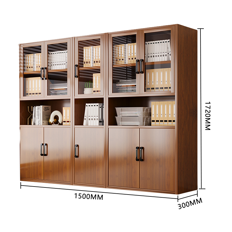 収納キャビネット 本棚 扉付き収納 アクリル扉 多段 大容量収納 台輪 おしゃれ 上質 ブラウン カスタマイズ可能 BGCWG-N045