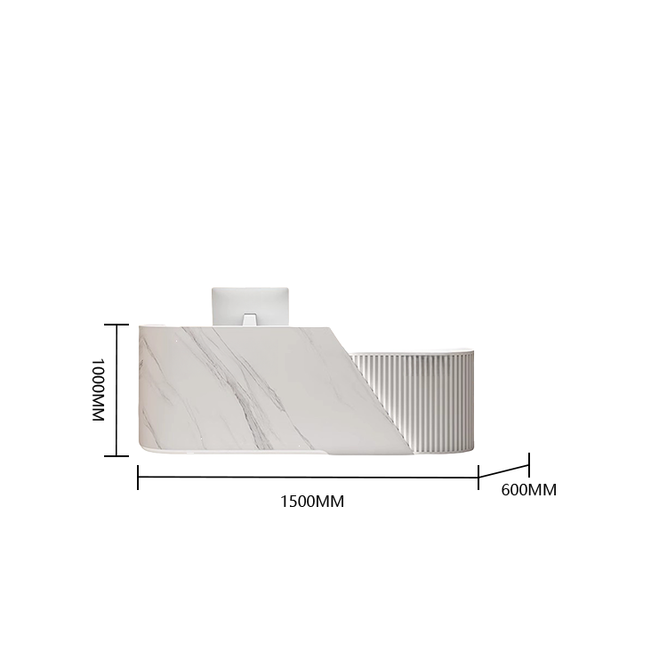 受付カウンター レジカウンター フロント 受付台 店舗用 サロン 引き出し 洗練 ベージュ カスタマイズ可能 JDQT-BODS-N002