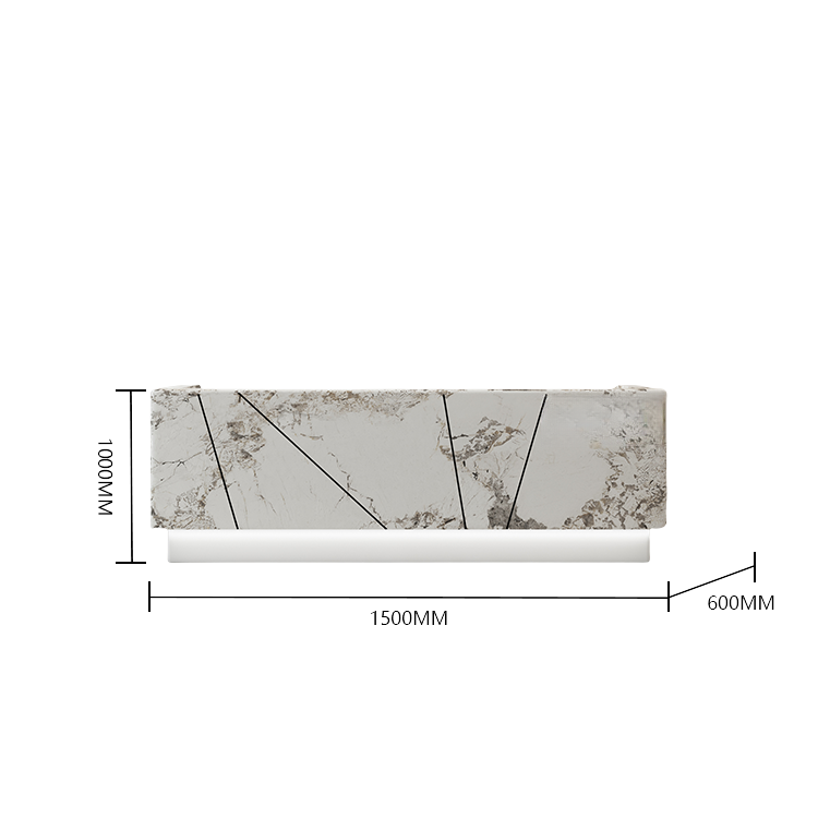 受付カウンター レジカウンター 受付台 大型カウンター サロン 大容量収納 エレガント ベージュ カスタマイズ可能 JDQT-BODS-N011