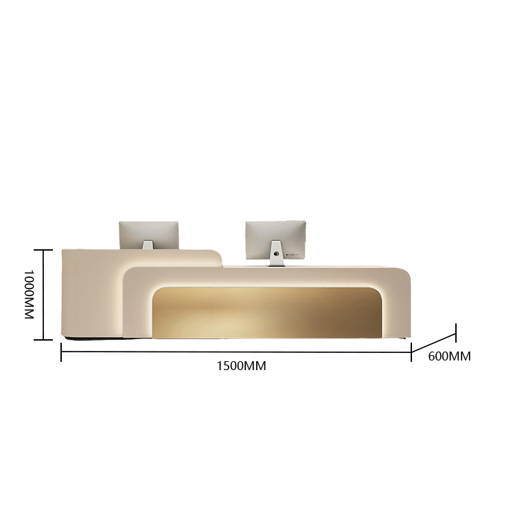 受付カウンター レジカウンター 店舗用 焼付塗装 LEDライト付き 大容量収納 ブラック カスタマイズ可能 JDQT-BODS-N024