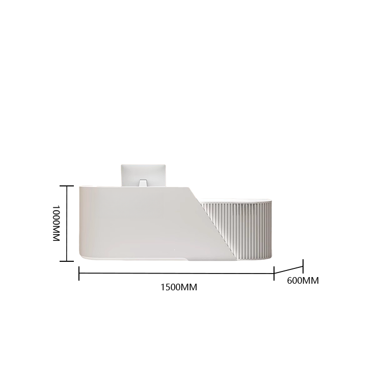 受付カウンター レジカウンター フロント 受付台 店舗用 サロン 引き出し 洗練 ベージュ カスタマイズ可能 JDQT-BODS-N002