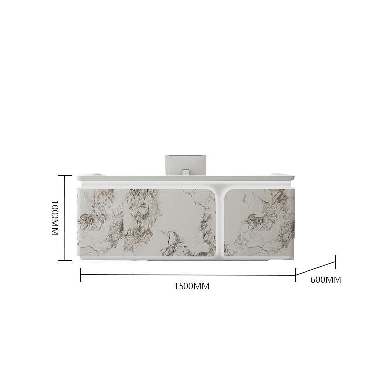 受付カウンター レジカウンター 受付台 大型 サロン 焼付塗装 大容量 ベージュ カスタマイズ可能 JDQT-BODS-N022