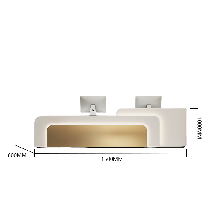 受付カウンター レジカウンター 店舗用 焼付塗装 LEDライト付き 大容量収納 ブラック カスタマイズ可能 JDQT-BODS-N024