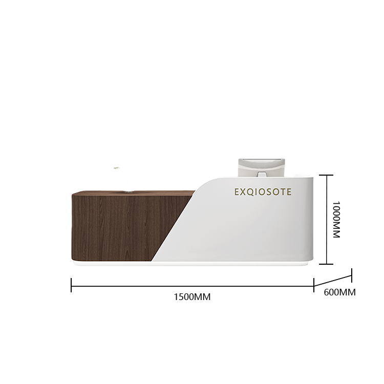 受付カウンター レジカウンター フロント 受付台 店舗用 美容院 大容量収納 ナチュラル カスタマイズ可能 JDQT-BODS-N001