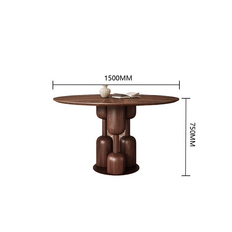 ダイニングテーブル 円卓 食卓 丸テーブル テーブル 木製 丸型 無垢材 重厚 おしゃれ ウォールナット カスタマイズ可能 CZ-N019