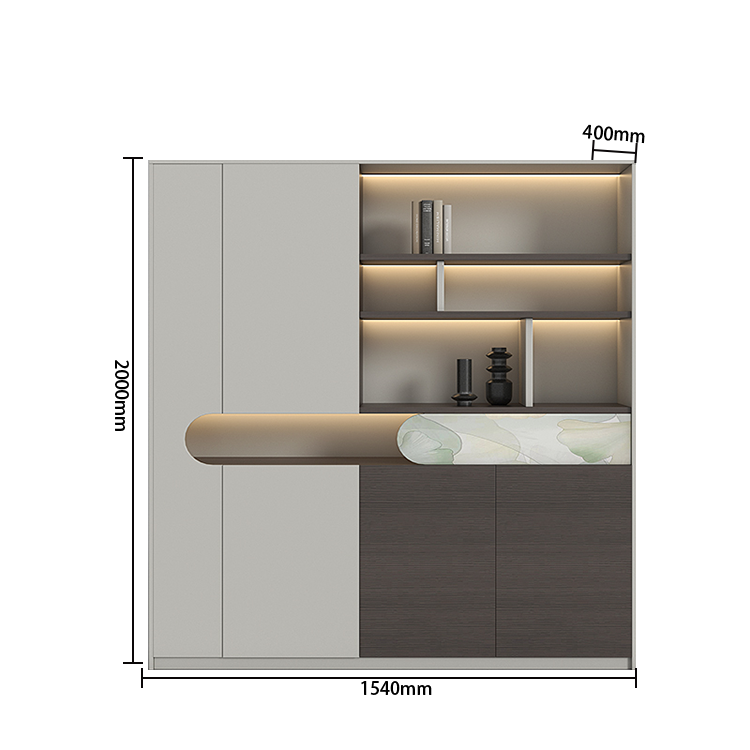 収納キャビネット オフィスキャビネット 社長室 引き戸付き 大容量収納 高級感 上質 洗練 ブラウン カスタマイズ可能 BGCWG-N038